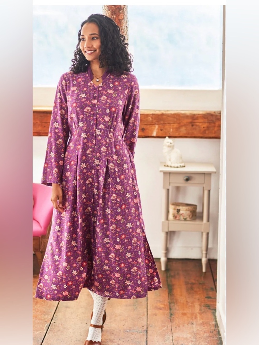 April Cornell XXL Sarah purple cottagecore boho chic pocket maxi floral dress